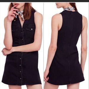 Free People Wandering Star Denim Minidress
